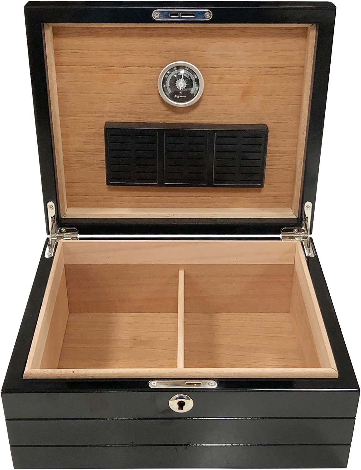Onyx Desktop Cigar Humidor - High Gloss Black - Capacity: 50