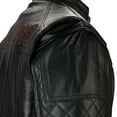 thumbnail image 4 of Men's Motorcycle Real Cow Leather Jacket for Moto Biker Black, 4 of 9