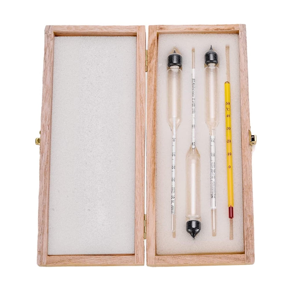 0-100% Thermometer Details about   3pcs Hydrometer Alcoholmeter Spirit Meter 0-40% 0-70% 