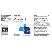 GNC Vitamin A 3000mcg Supplement, Supports Normal Vision and Healthy Skin, 180 Servings