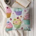 thumbnail image 3 of YINGXI  Cushion Throw Cover Cartoon Delicious Cupcakes Colorful Sweet Berries Chips Chocolate for Home Decor,Pillow Cases for Couch Bedroom Living for Women Men 12x12in, 3 of 5