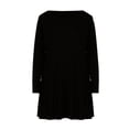 thumbnail image 5 of Erwazi Women's Solid Color Nightgown Round Neck 3/4 Sleeve Loose Mid Calf Length Sleep Dress with Pockets, 5 of 7