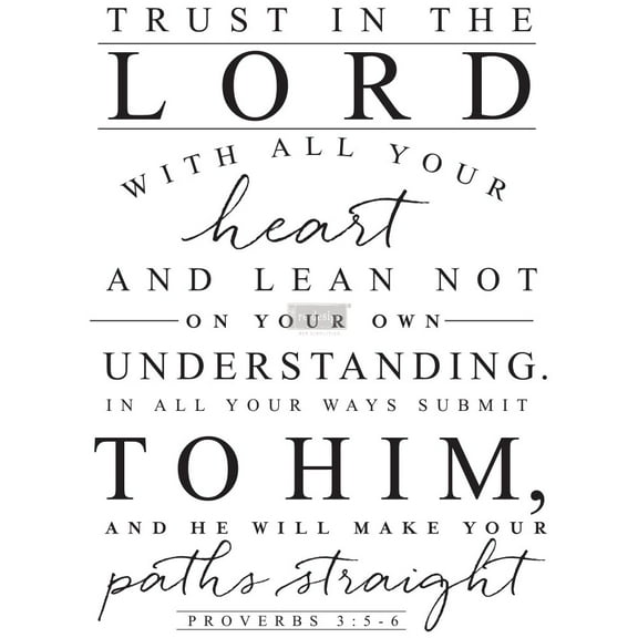 Redesign Decor Transfers Trust In The Lord 3 Sheets, Design Size 22"x30"