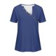 thumbnail image 4 of Puntoco 2024, tops a la moda de verano para mujer, camiseta lisa de verano con cuello en V, blusa informal de manga corta, tops, 4 of 5