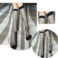 thumbnail image 5 of Womens Fishnet Knee High Socks Thin Tight Stay Up Stockings 1 Pair, 5 of 7