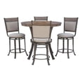 thumbnail image 2 of Linon Franklin 5 Pce Wood & Steel Gathering Counter Height Dining Set in Pewter, 2 of 6