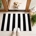 thumbnail image 5 of Brisasol Outdoor Indoor Doormat 2.3x3.6 Black and White Striped Rug Washable Outdoor Rug Front Door Mat Layered Door Mat for Porch, Entryway Patio, 5 of 8