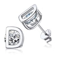 thumbnail image 1 of Pendientes de botón inicial PROSTEEL de Plata esterlina para mujer letra D circonita cúbica regalo cumpleaños Navidad, 1 of 8