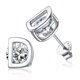 thumbnail image 1 of Pendientes de botón inicial PROSTEEL de Plata esterlina para mujer letra D circonita cúbica regalo cumpleaños Navidad, 1 of 8