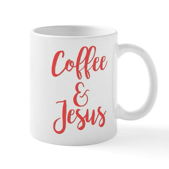 CafePress - Coffee And Jesus - 11 oz Ceramic Mug - Novelty Coffee Tea Cup