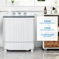 thumbnail image 5 of HOMGUAVA Portable Washing Machine 17.6LBS Compact Twin Tub Washer & Dryer with Drain Pump, Gray, 5 of 9