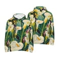 thumbnail image 4 of Zufioo Tropical Floral Jungle Design Fleece Comfortable Hoodie for Mens,Sweatshirt for Men,Pullover Hooded Sweatshirt for Men -Large, 4 of 5