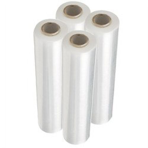 Cast Hand Stretch Wrap Plastic Shrink Film Clear 3 Core 15" x 1500' x 80 Gauge 4 Rolls Per Case