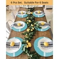 thumbnail image 4 of 15 Inch Round Placemats Set of 6, Blue Morocco Non Slip Heat Insulation PP Table Mats, Modern Geometric Nautical Anchor Stripe Washable Place Mats for Kitchen Dining Party Table Decor, 4 of 7