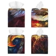 thumbnail image 2 of KLL Geometric American Bald Eagle Print Tissue Box Cover,Leather Tissue Holder Square Facial Tissue Case Facial Paper Organizer Dispenser for Bathroom, Vanity Countertop, 2 of 7