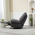 thumbnail image 3 of 360-Degree Swivel Recliner Chair, Modern Chenille Adjustable Glider Chair with Black Metal Round Base & Footrest for Living Room, Nursery & Bedroom, Hold Up to 330lbs, Gray, 3 of 8