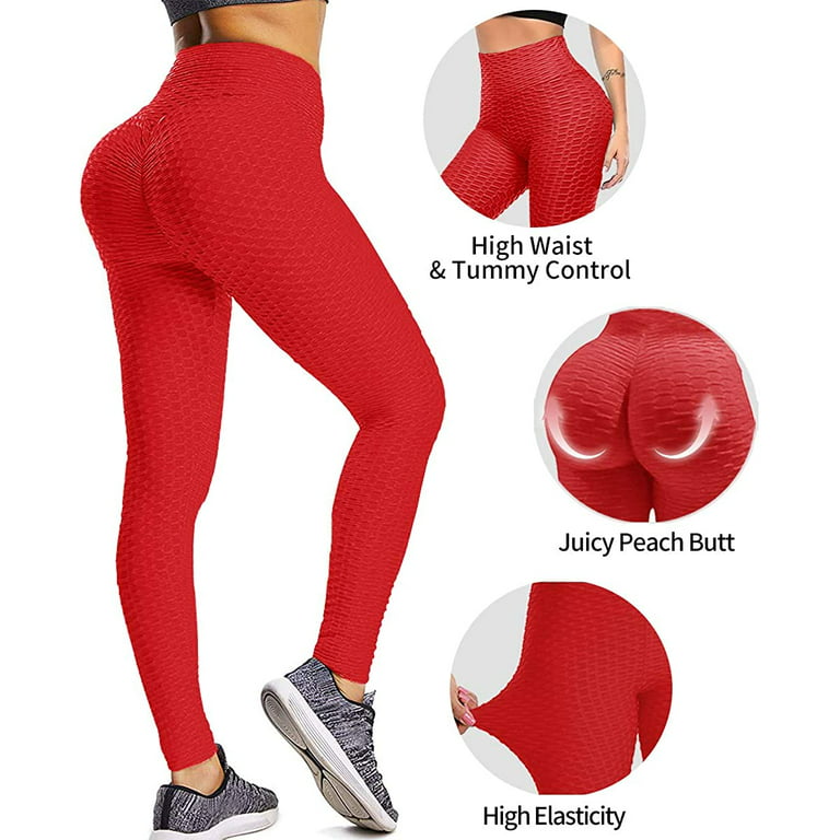 BOLLSLEY High Waisted Yoga Pants for Women Butt Lift Ruched Scrunch Butt  Leggings Workout Tummy Control Booty Tights 