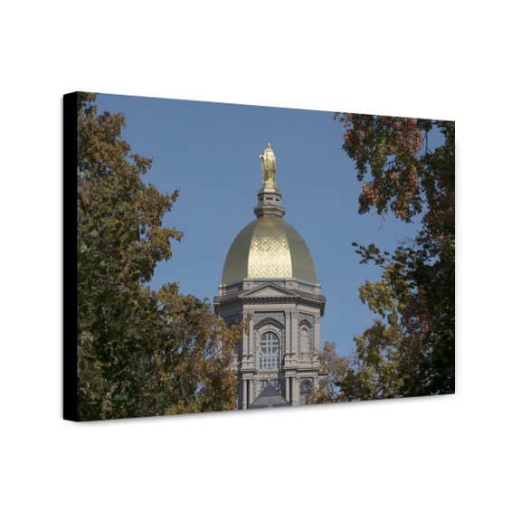Canvas Print: The Main Building's Gold Dome Topped By A Golden Statue Of St. Mary