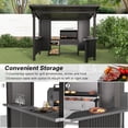 thumbnail image 6 of Gotland 10x10 FT Hardtop BBQ Gazebo with Iron Slanted Roof, Side Shelves & Extended Countertop, Durable Grill Shelter for Patios, Decks, and Backyard Cooking - Metallic Gray, 6 of 9