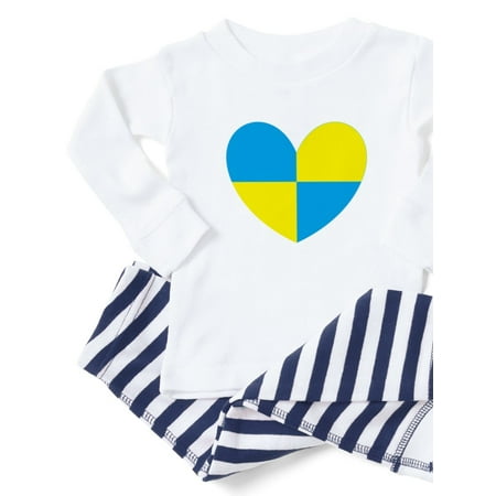 

CafePress - I Stand With Ukraine Heart Pajamas - Toddler Long Sleeve Pajama set