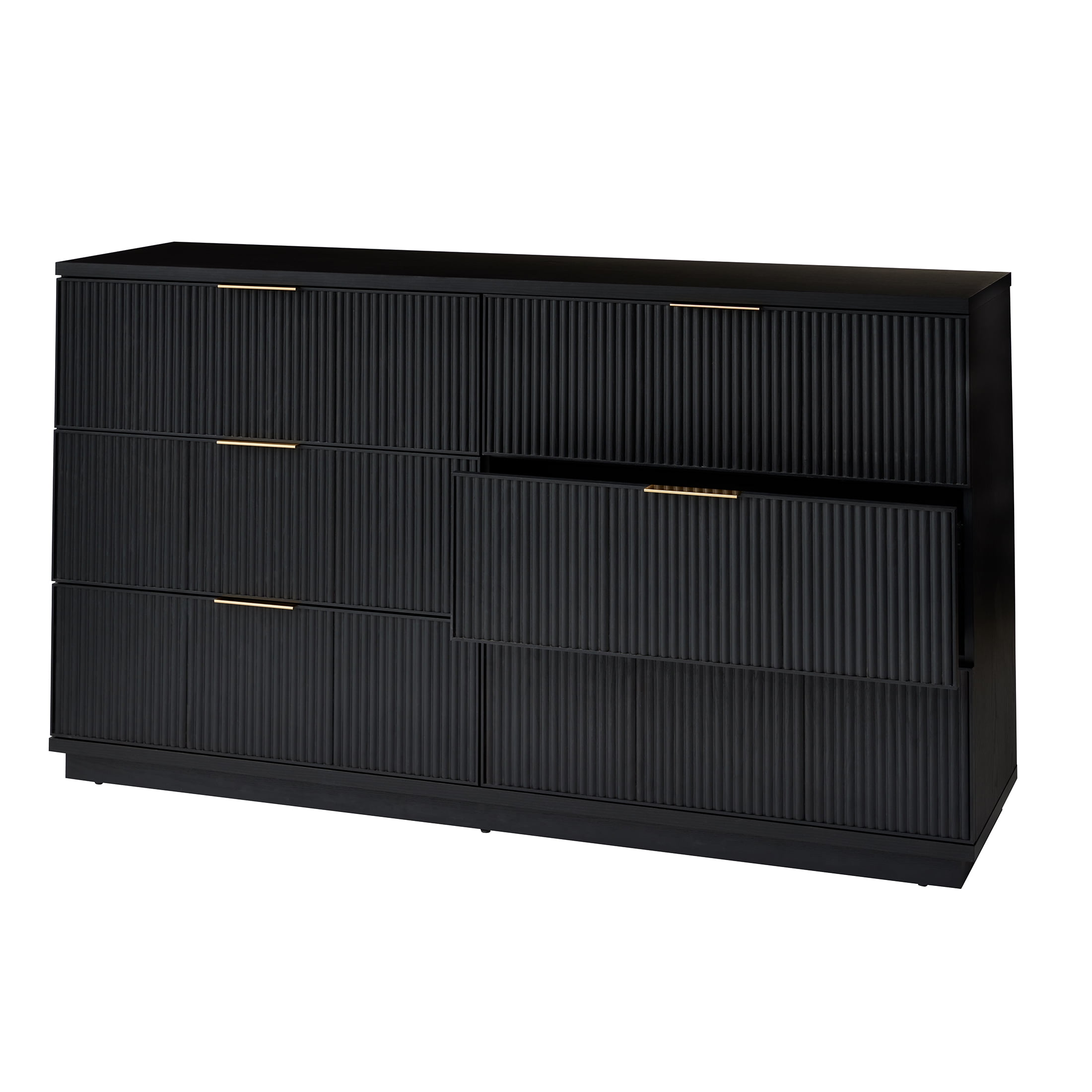 Better Homes & Gardens Lillian Fluted 6 Drawer Dresser, Black Finish