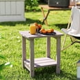 thumbnail image 5 of Ayaya Side Table Set of 2, 17" Solid Wood Square 2-Tier Adirondack End Table, Outdoor Patio Table for Living Room, Porch, Poolside – Weather Resistant Grey, 5 of 8