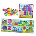 thumbnail image 4 of Tableros de clavijas de mosaico, juego de combinación de colores, hongos, clavos, rompecabezas con clavijas para 2, 3 y 4 Estilo F, 4 of 9