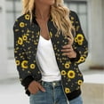 thumbnail image 2 of skpabo Bomber Jackets for Women Zip Up Lightweight Jacket Flight Jackets Casual Floral Print Lapel Coat Open Front Cardigan Outdoor Running Jacket S-XXL, 2 of 5