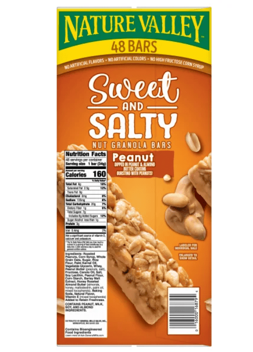 Nature Valley Sweet and Salty Granola Bar, Peanut, 1.2 oz, 48-count