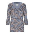 thumbnail image 4 of Yourumao Women's Plus Size 3/4 Sleeve Tops V Neck Tunic Shirts Comfy Graphic Tees Loose Fit Blouses for Spring Outdoor, 4 of 4