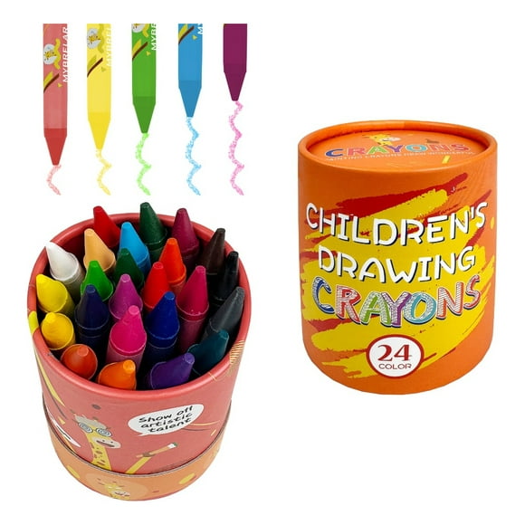 Kits d'Art pour Enfants, KINSPORY Craies de Cire, 24 Pcs Craies de Cire à Colorier, Imperméables, Parfaits pour les Mains des Tout-Petits, Multicolore