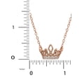 thumbnail image 4 of Brilliance Women's Sterling Silver Rose Gold Plated Cubic Zirconia Crown Necklace, 4 of 4