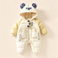 thumbnail image 2 of Winter Padded Snowsuit foe Boys Girls Cute Koala Ear Hooded Jumpsuit Long Raglan Sleeve Quilted Warm Outfits, 2 of 6