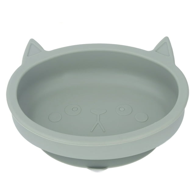 Bol pour Bébé avec Ventouse, Bol pour Nourriture de Bébé en Forme de Cartoon Cat, Bol en Silicone Mignon, Design Exquis