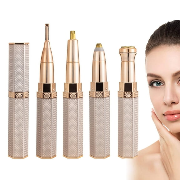 Rechargeable Eyebrow Razor, Painless Eyebrow Trmmer Facial Hair Removal for Women, Eyebrow Razor Rechargeable for Face, Nose, Gold