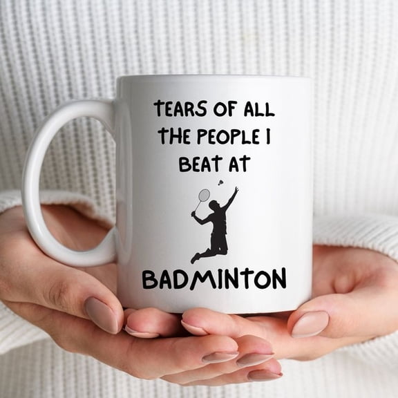 Funny Badminton Mug Best Gift for Him or Her PerS1onalised Novelty Coffee Present for Racket Spor Birthday CH1Ristmas Player Gift