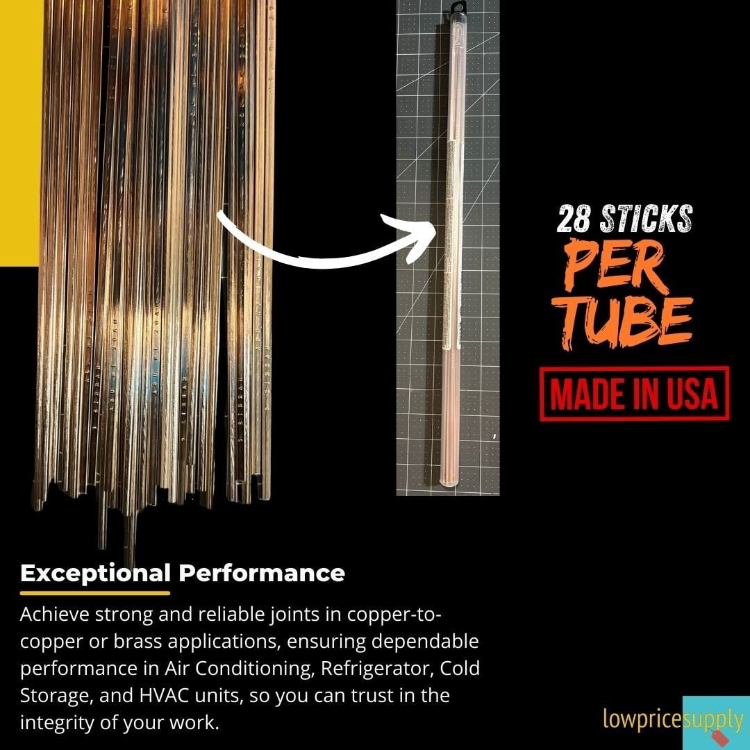 28 Sticks Premium 0 Silver PhosCopper Brazing Alloy, Suitable for Most Copper