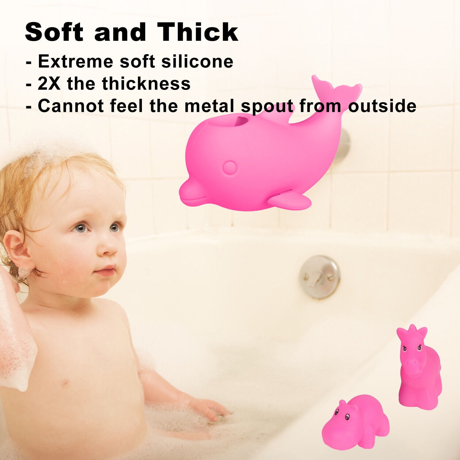 Faucet Extender Silicone Faucet Cover Faucet Extender for Toddlers Babies Kids Children Pink 