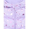 thumbnail image 3 of Pink Platinum Girls Heart Foil Printed Hooded Puffer Jacket with Fleece Lining, Sizes 4-16, 3 of 3