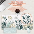 thumbnail image 4 of Desk Mat, Green Gold Plant Leaves Desk Pad, Wildflowers Large Gaming Mouse Pad for Desk, 31.5"x11.8" Extended Big Computer Keyboard Mouse Pad with Non-Slip Base and Stitched Edge, 4 of 13