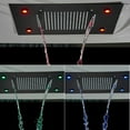 thumbnail image 2 of Luxury LED Rainfall Shower Head with Shower Bar High Pressure Top Ceiling Rain Matte Black, 2 of 7