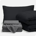 thumbnail image 1 of Bare Home Juego de Cama de 5 Piezas en una Bolsa: Twin XL, Color Negro con Juego de Sábanas Grises, 1 of 7