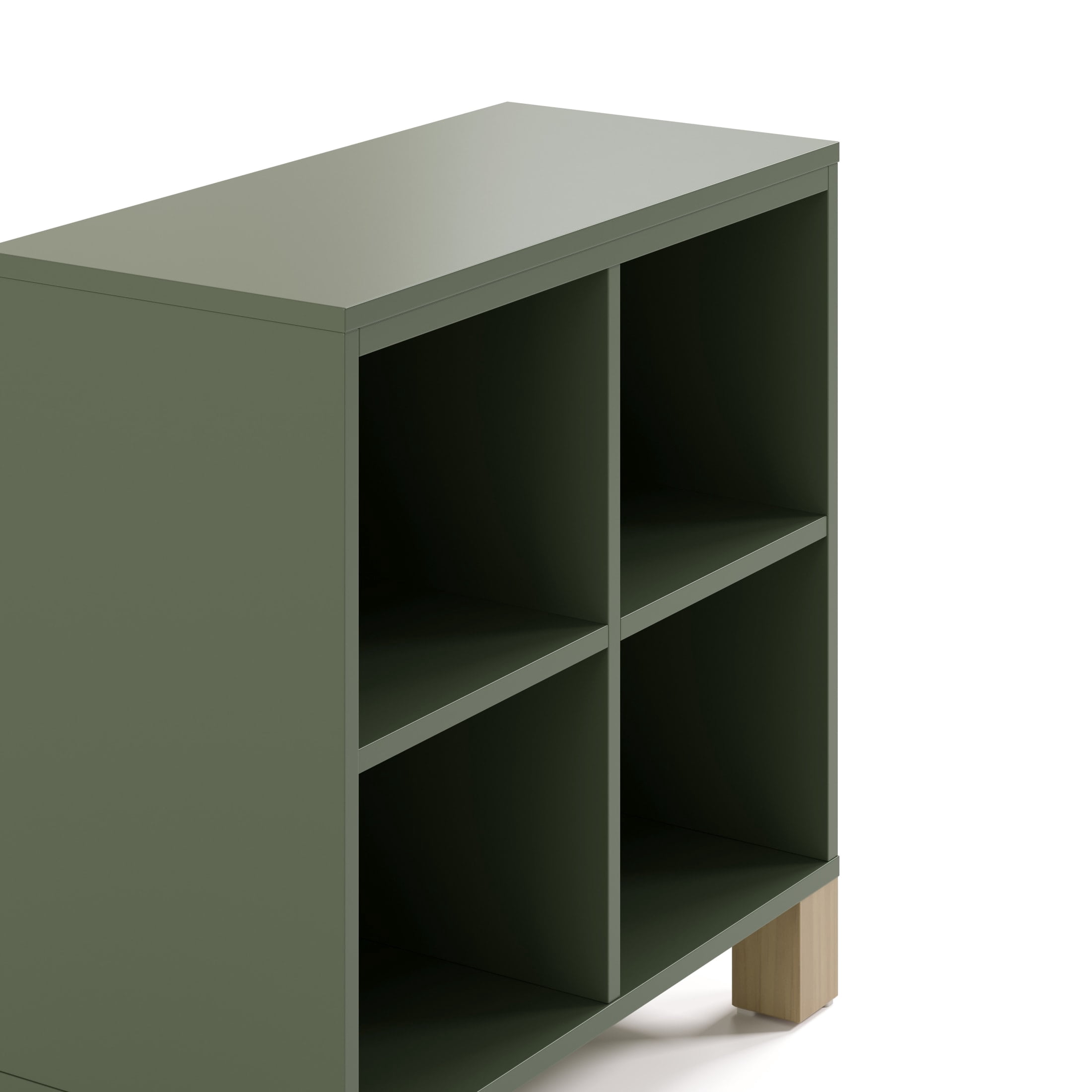 Storkcraft California Cube Organizer Bookcase, Olive and Driftwood