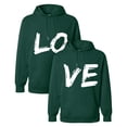 thumbnail image 1 of WEAIXIMIUNG Cute Sweatshirts Couple Plus Thick Hooded Letter Print Solid Color Plus Size Hoodie (Women's), 1 of 4