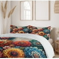 thumbnail image 5 of Ambesonne Flower Duvet Cover Set, Contemporary Delicate Floral, King, Vermilion Teal Sea Blue, 5 of 5
