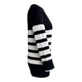 thumbnail image 3 of Suéter George para Mujer, Rayado, Cuello Redondo Negro Talla G, 3 of 6