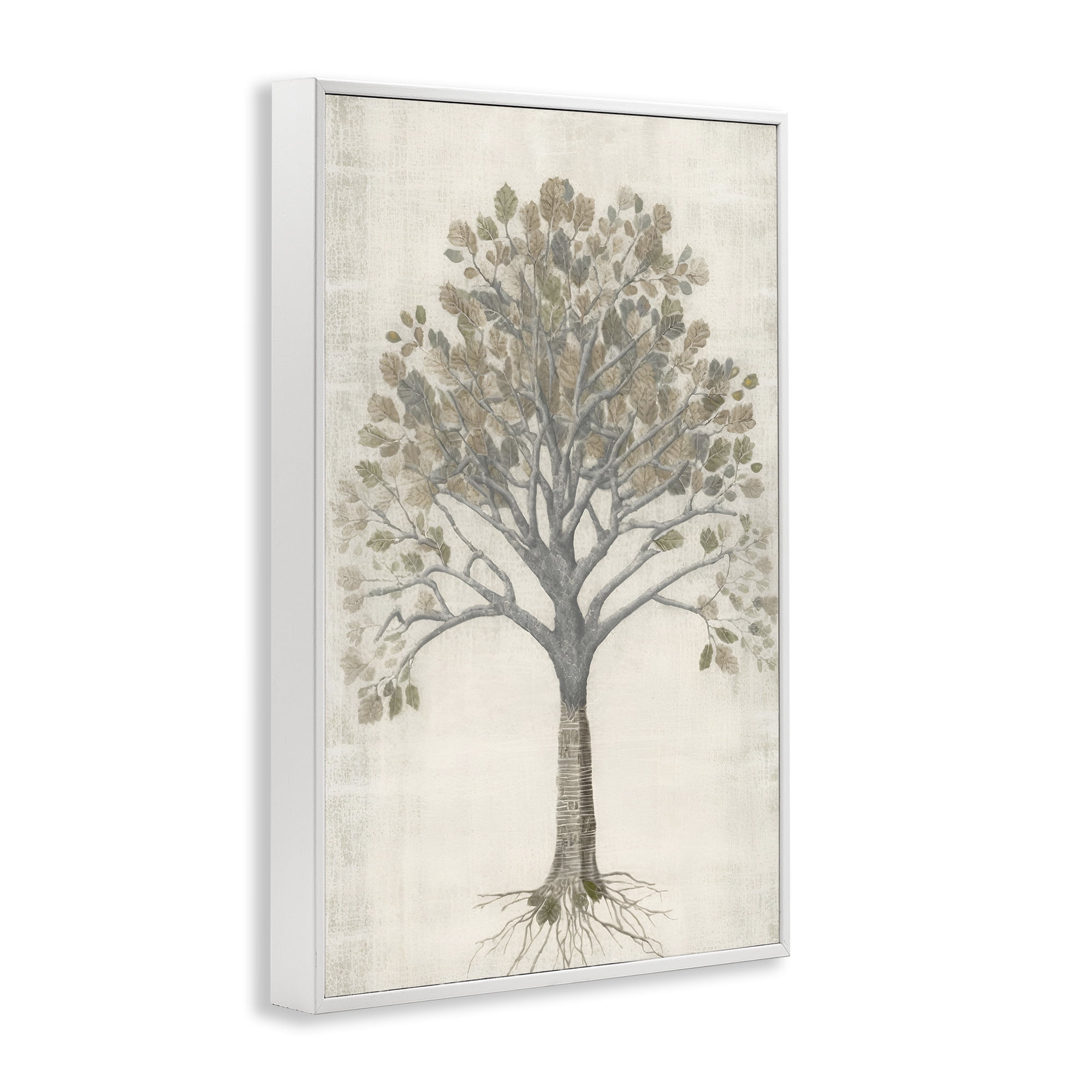 Stupell Industries Wise Tree Impression Botanical & Floral Drawing White Framed Art Print Wall Art, 20 x 30