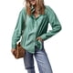 thumbnail image 4 of Blusa Astylish para mujer, ligera, manga larga, seda verde, XXL, 4 of 6