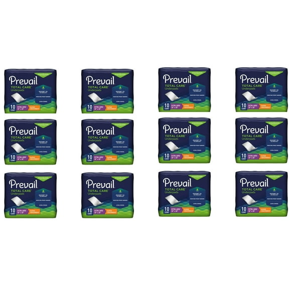 Underpad Prevail Total Care 30 X 30 Inch Disposable Polymer Heavy Absorbency Case of 120