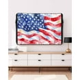thumbnail image 5 of American Flag Outdoor TV Cover 40 to 43 Inch Weatherproof, Watercolor Farmhouse USA Flag 600D Oxford TV Covers with Waterproof Zipper, Outside Flat TV Screen Protector Size 40"W x 25"H x 4.5"D, 5 of 7